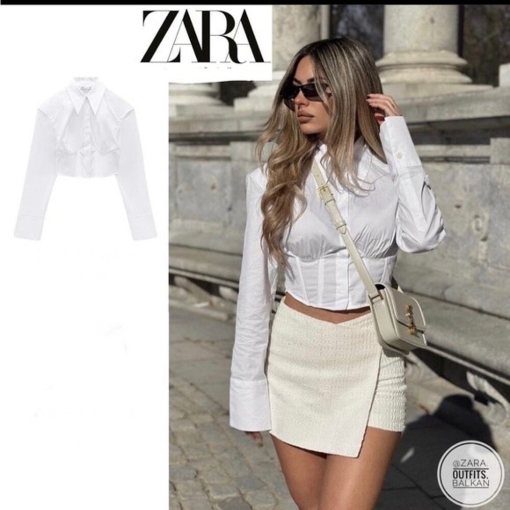 ZARA CROP CORSET SHIRT